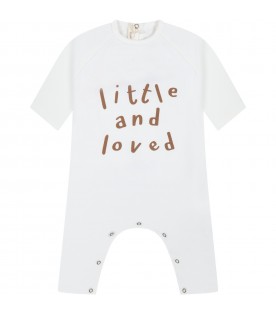 Ivory jumpsuit for babykids with writing