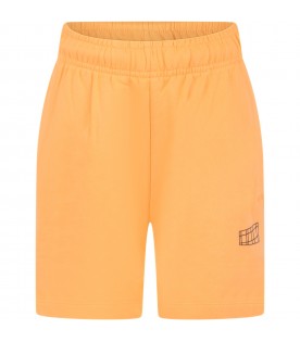 Orange shorts for boy with logo