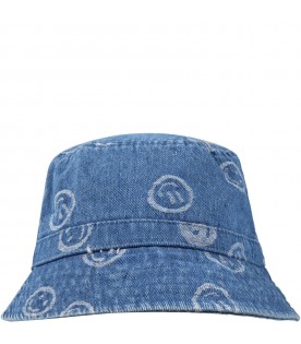 Blue cloche for boy with smileys