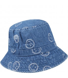 Blue cloche for boy with smileys