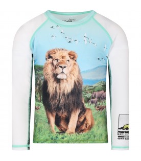 Anti UV multicolor t-shirt for boy with tiger