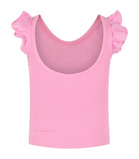 Pink top for girl with ruffles