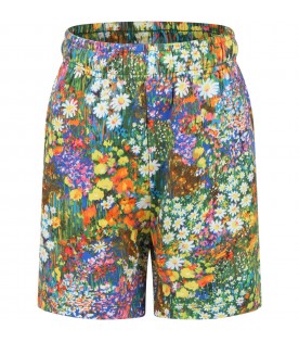 Shorts multicolor per bambina con stampa floreale
