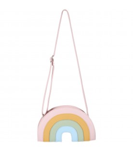 Pink bag for girl with rainbow