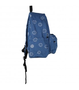 Blue backpack for boy with smileys