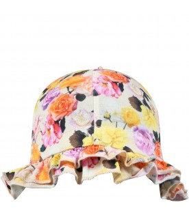 Multicolor hat for girl with logo