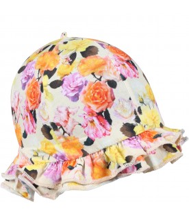 Cappello multicolor per bambina con logo