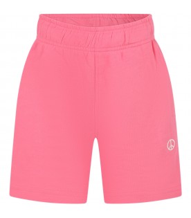 Pink shorts for girl with peace symbol