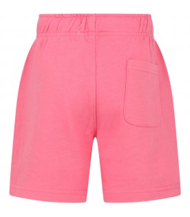 Shorts rosa per bambina con simbolo della pace