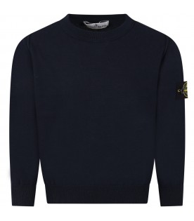 Navy blue sweater for boy with iconic compass