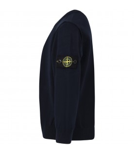 Navy blue sweater for boy with iconic compass