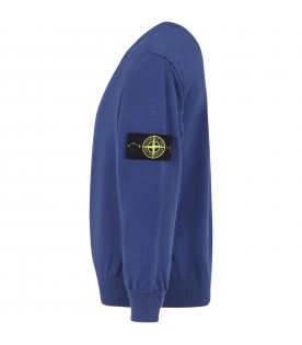 Blue sweater for boy with iconic compass