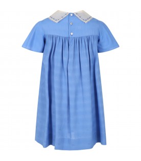 Light-blue dress for girl with GG