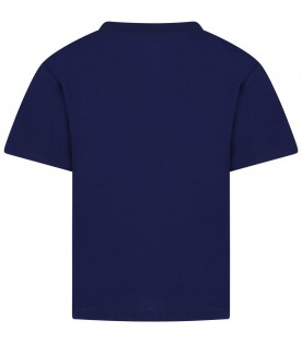 Blue T-shirt for boy with logo