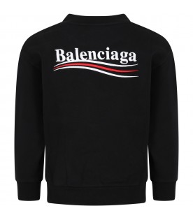 Black sweatshirt for children with logo