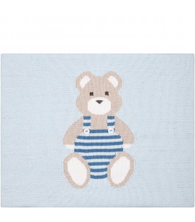 Light blue cotton blanket for baby boy
