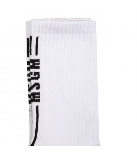 White sock for boy with logo