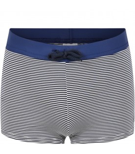 Sea blue boxer for boy with logo