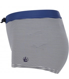 Sea blue boxer for boy with logo