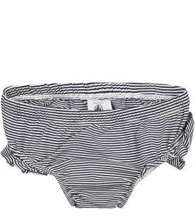 Multicolor swim briefs for baby girl with logo
