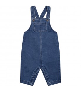 Blue dungaree pour babies with logo