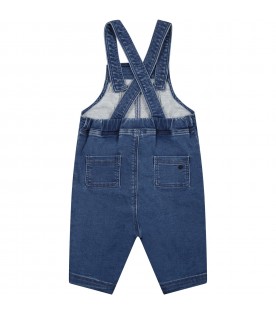 Blue dungaree pour babies with logo