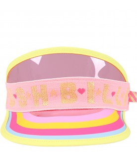 Pink visor for girl with logo band