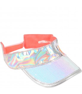 Silver visor for girl with butterfly