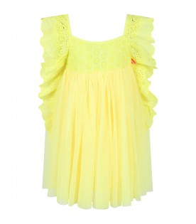 Yellow dress for girl with flowers