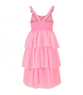 Pink dress for girl with sequins