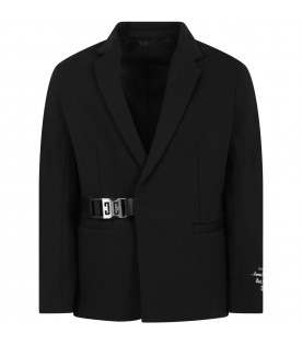 Black jacket for boy with monogram