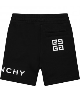 Black shorts for baby boy with logo