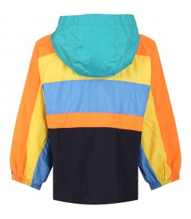 Multicolor jacket for boy with logo