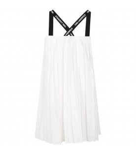 White dress for girl with logo
