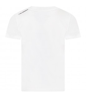 White t-shirt for girl with print and logo