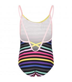 Multicolor swimsuit for girl avec logo