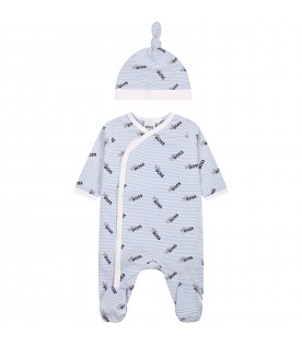 Light blue set for baby boy with  "little Boss" writing