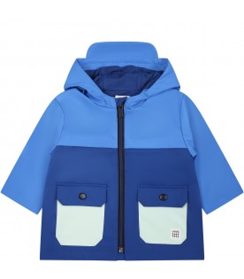 Blue raincoat for boy with patch