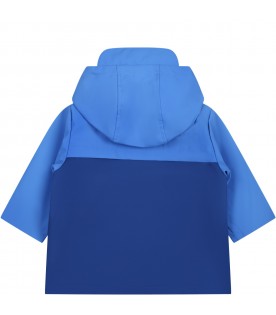 Blue raincoat for boy with patch