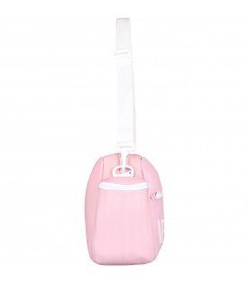 Pink mommy-bag for baby girl with logo