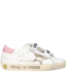 White sneakers for girl with star