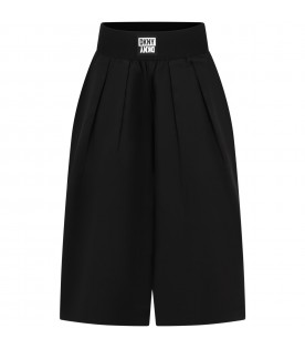 Black trousers for girl with logo