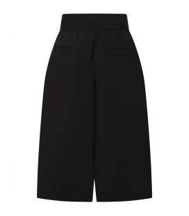 Black trousers for girl with logo