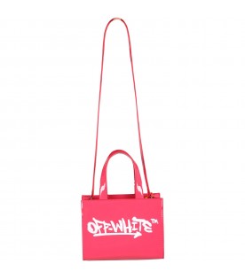 Fuchsia bag for girl with logo