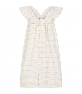 White dress for baby girl with cherries