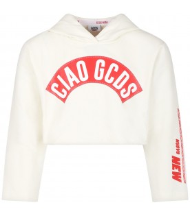 Sweatshirt for girl with print and writing "Ciao GCDS"