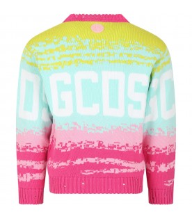 Multicolor sweatshirt for girl with logo