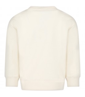 Ivory sweatshirt for girl with print