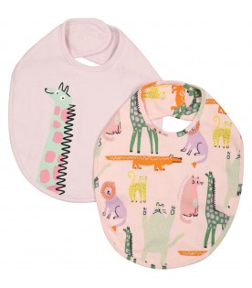 Pink set for baby girl with animals print