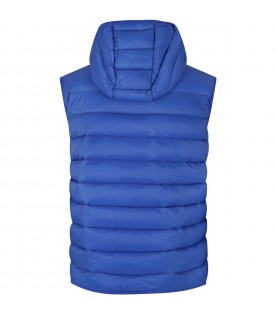 Blue gilet for boy with logo